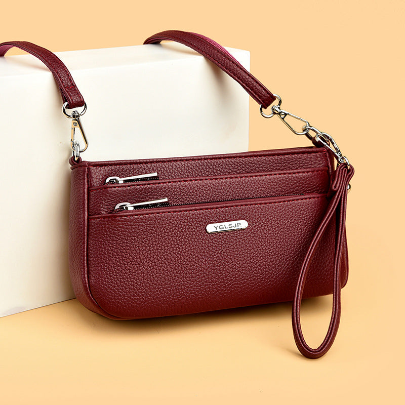 Women's Portable Urban Simple Lychee Pattern Bags