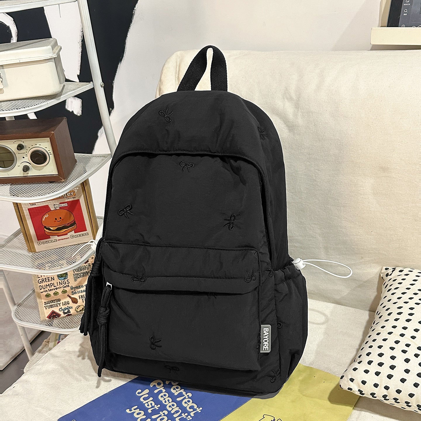 Bow Style Korean Simple Junior High College Student Schoolbag