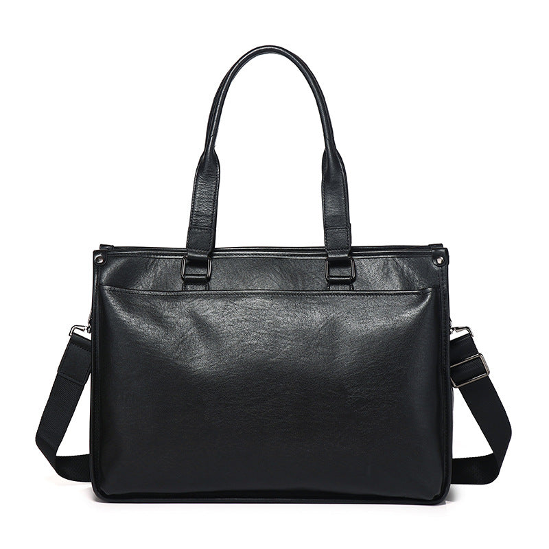 Men's Genuine Leather Vegetable Tanned Cowhide Large Capacity Handbags