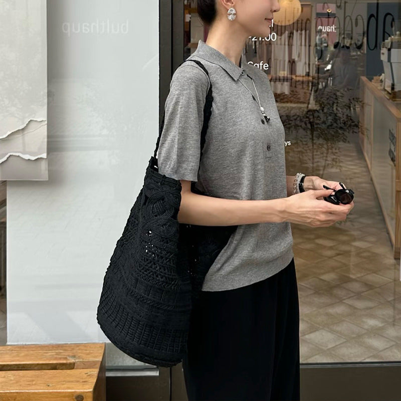 Loose Hand-woven Crocheted Hollow Vacation Style Bags