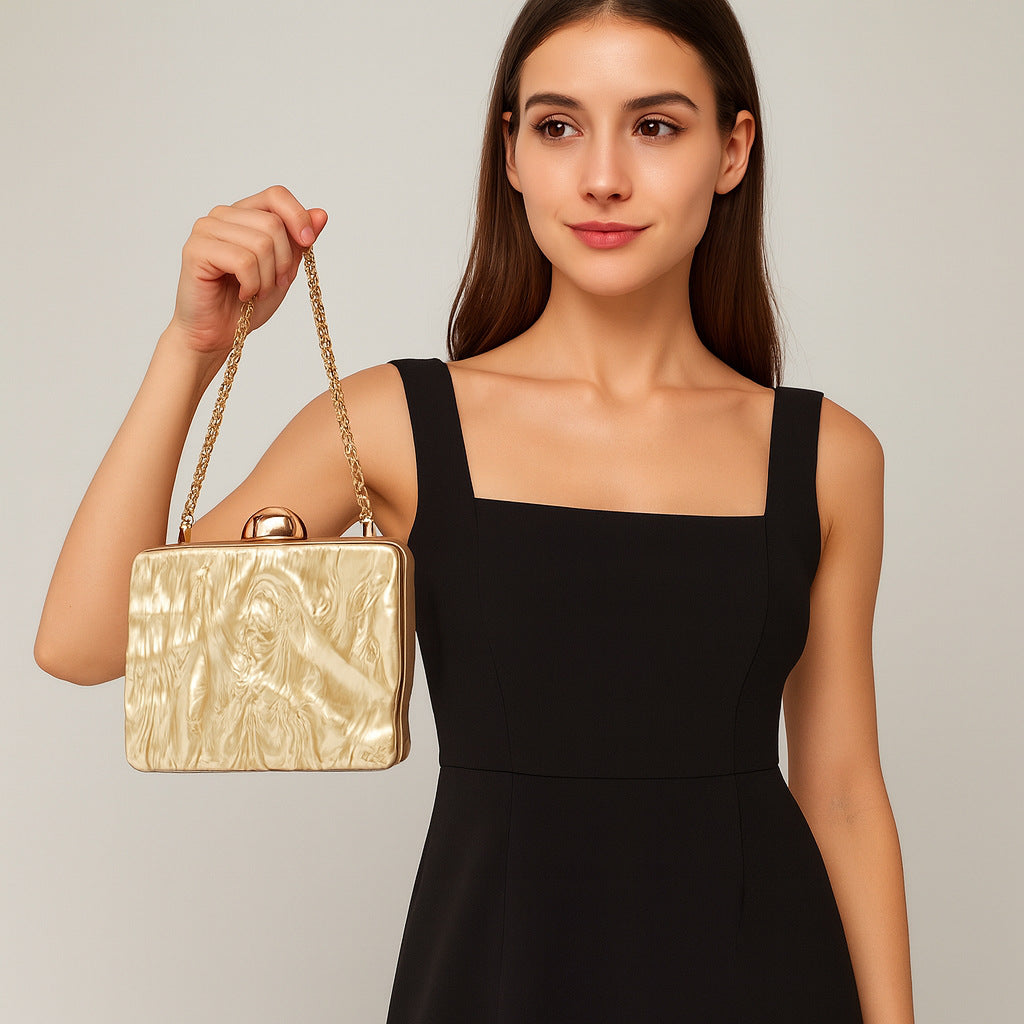 Women's Press Acrylic Wedding Banquet Clutch Chain Dinner Bag