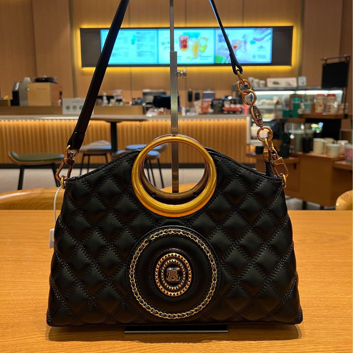 Women's Diamond Long Strap High-grade Large Capacity Women's Messenger Bag