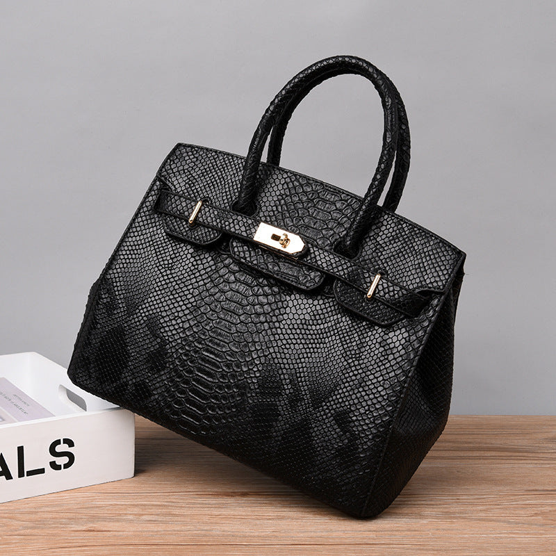 Women's Snakeskin Pattern Trendy Large Capacity Versatile Women's Shoulder Bag