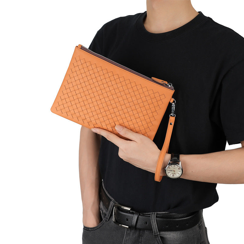 Genuine Leather Hand-woven First Layer Cowhide Wrist Large Capacity Men's Clutch