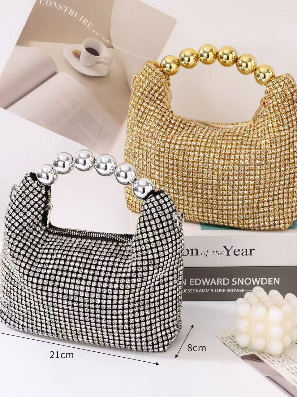 Women's Diamond Shiny French Steel Ball Dinner Women's Handbag