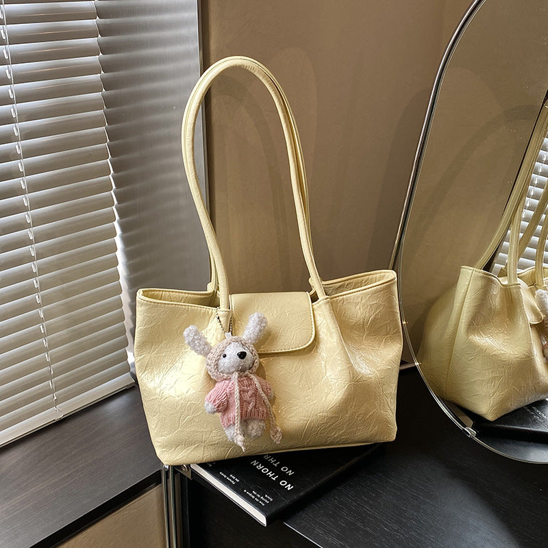 Women's Oil Wax Leather Korean Large Capacity Exquisite Fashion Women's Shoulder Bag