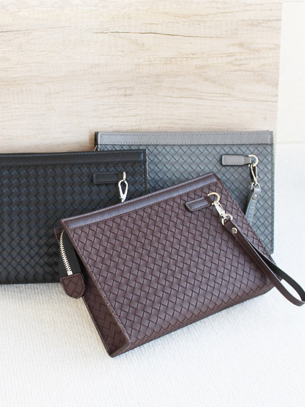 Men's Woven Pattern Large Capacity Business Envelope Men's Clutch