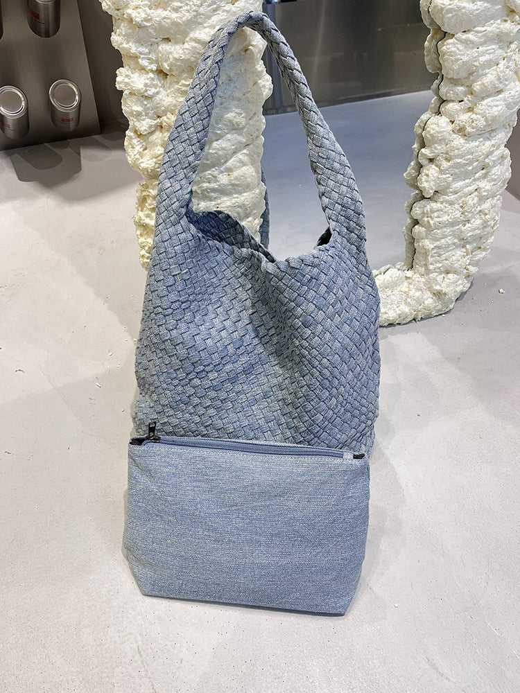 Handmade Denim Woven Fashionable Chain Vegetable Bags