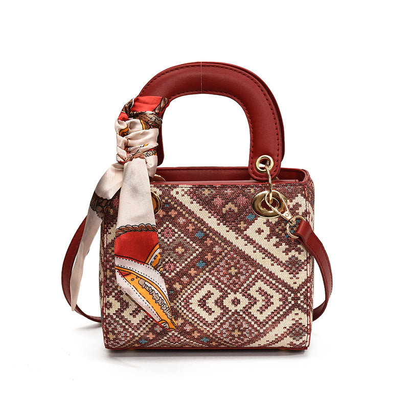 Women's Fashion Niche Printed Design High-grade Temperament Women's Handbag