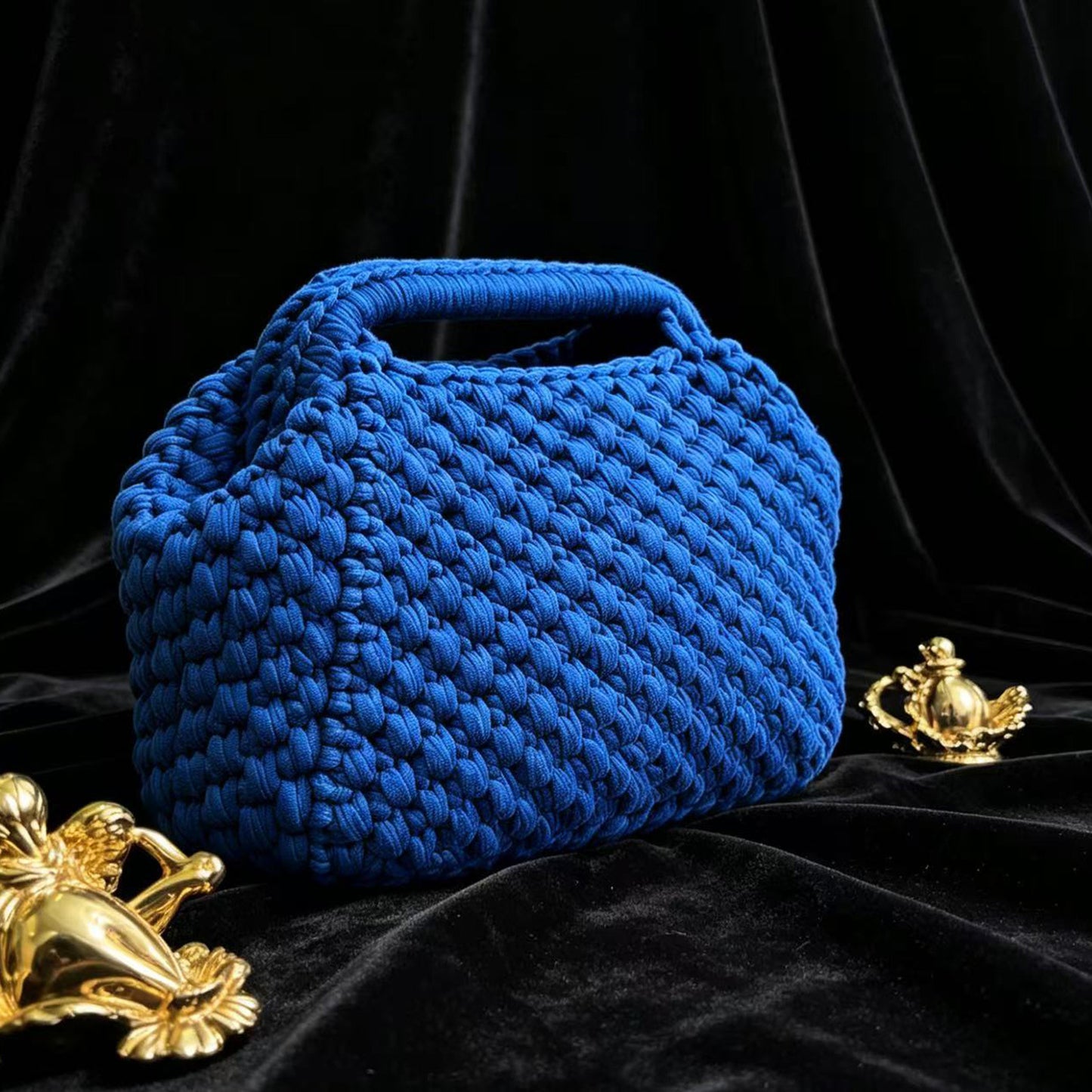 Women's Solid Color Woolen Yarn Affordable Luxury Women's Handbag