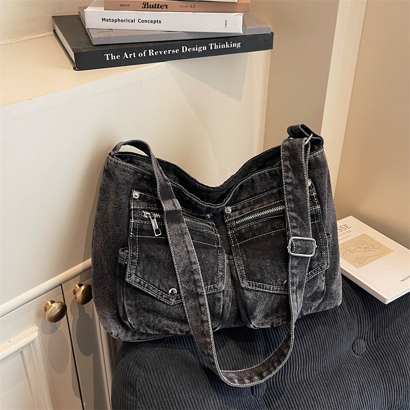 Women's Korean Style Retro Commuter Spring Denim Bags