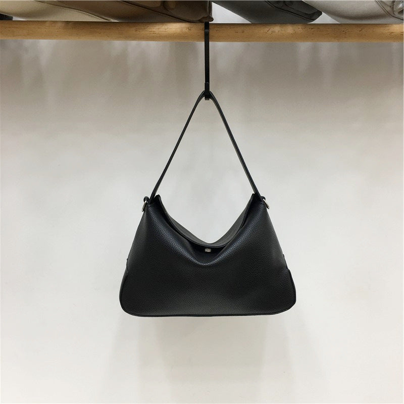 Cabinet Niche Retro Lychee Pattern Soft Leather Simple Women's Handbag
