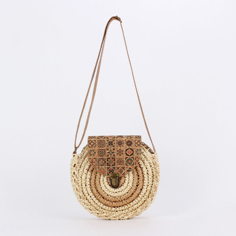 Women's Mori Style Artistic Woven Ethnic Minority Fashion Round Bags