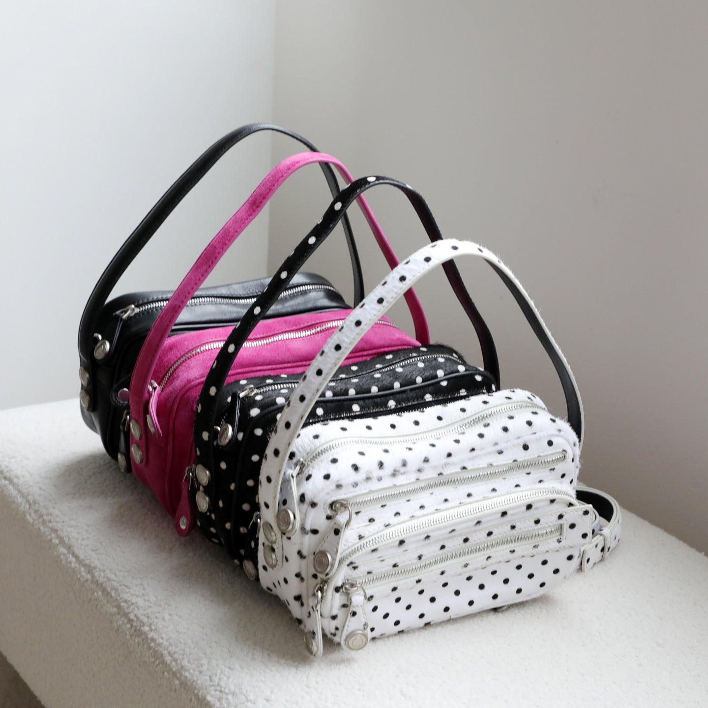 Popular Women's Design Zipper Leather For Small Square Bag