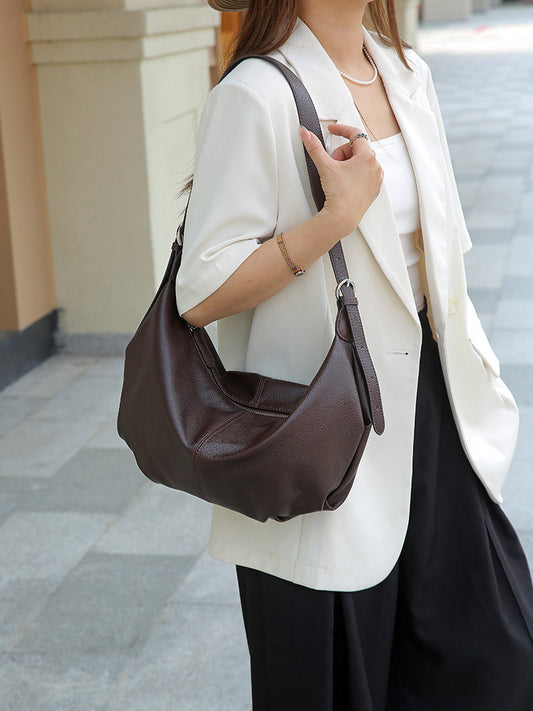 Commuter Genuine Leather Fashion Underarm Versatile Texture Retro Women's Shoulder Bag