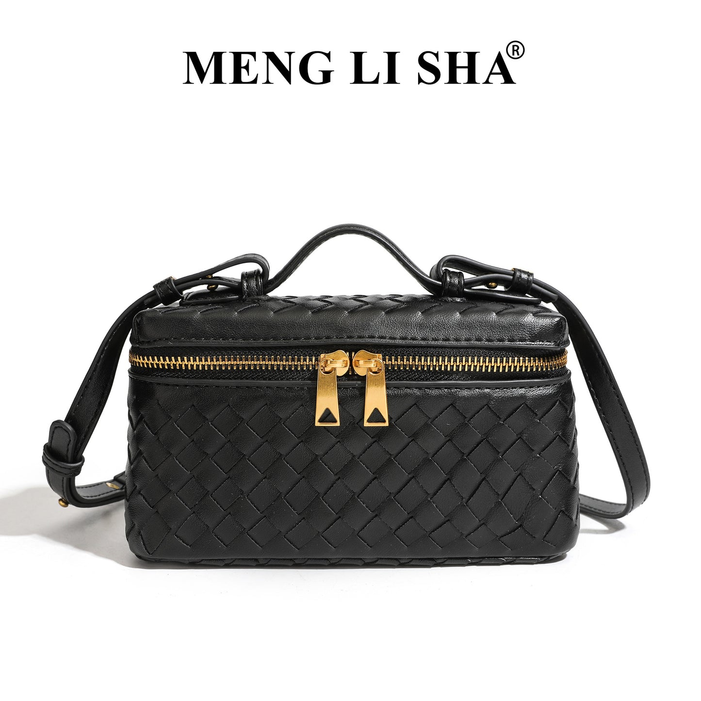 Retro Frosted Hand-woven Lunch Box Trendy Women's Shoulder Bag