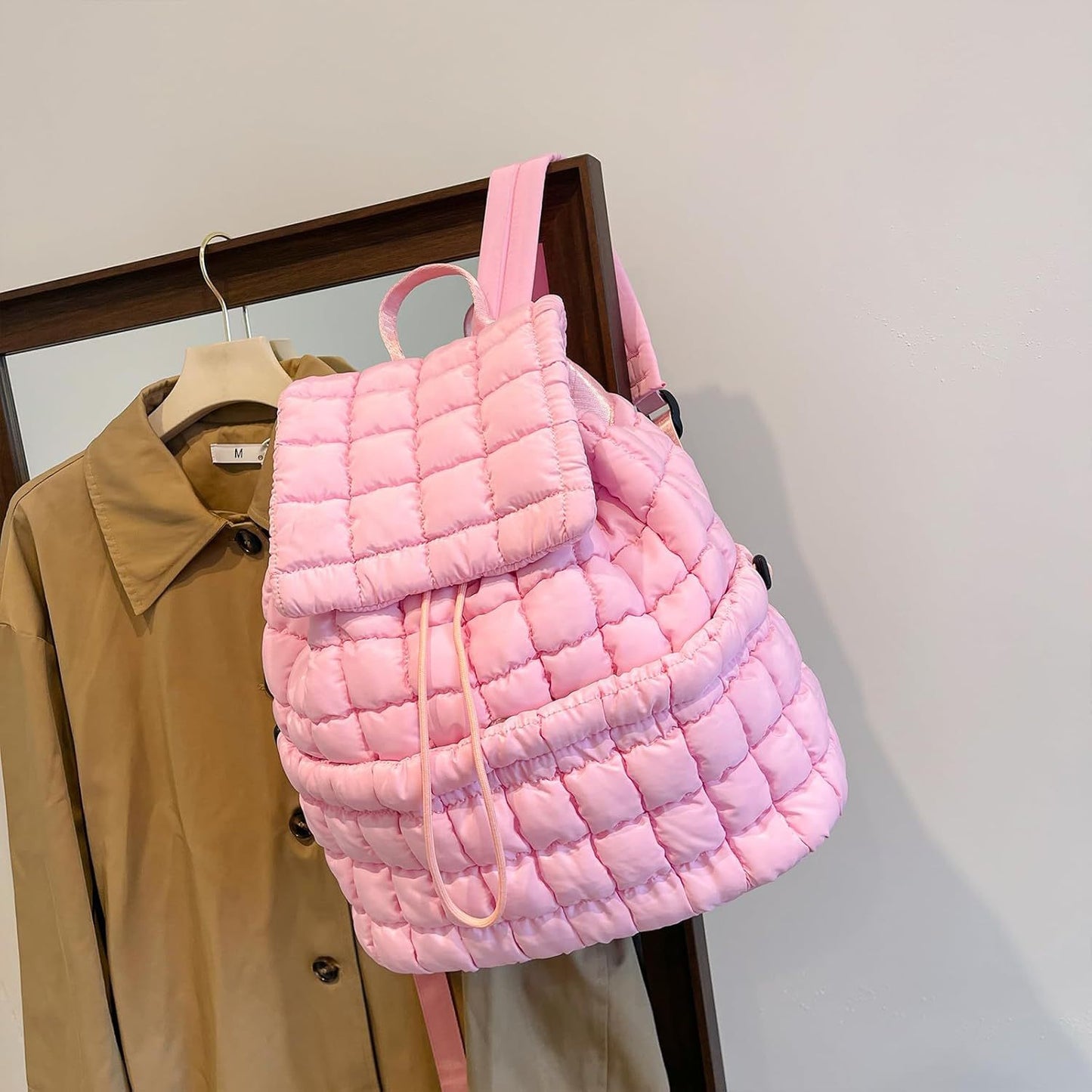 Women's Down Pleated Cloud Large Capacity Simple Plaid Bags