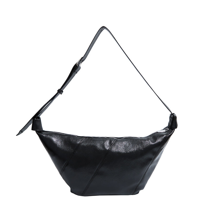 Women's Idle Style Soft Leather Oil Wax Dumpling Retro Large Capacity Women's Messenger Bag