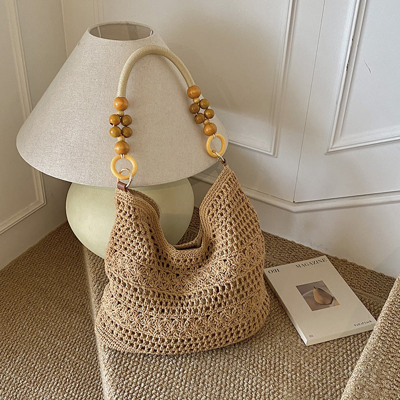 Hollow Woven Knitted Portable Seaside Vacation Bags