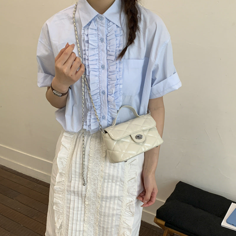 Women's Niche Chain Light Luxury Rhombus Embroidery Small Square Bag