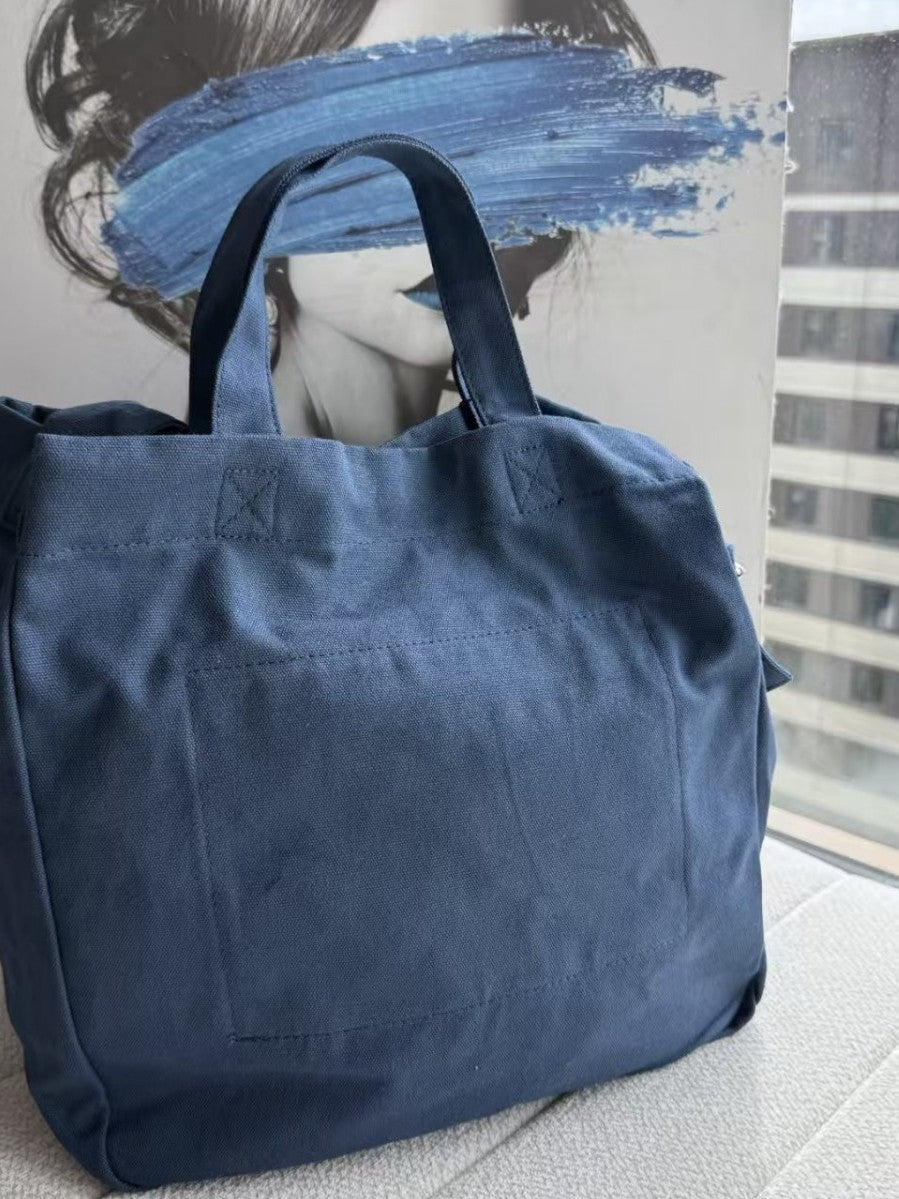 Women's Canvas Reticule Simple Storage Solid Color Retro Women's Messenger Bag