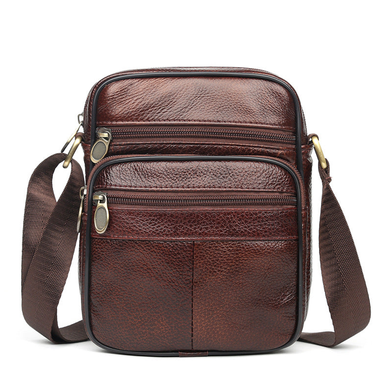 New Men's Leather Portable Simple Mobile Backpacks