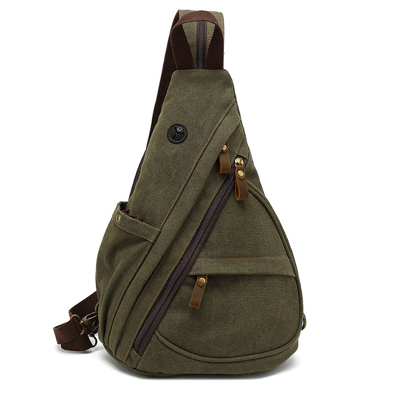 Men's Canvas Leisure Close-fitting Trendy Carrying Men's Chest Bag