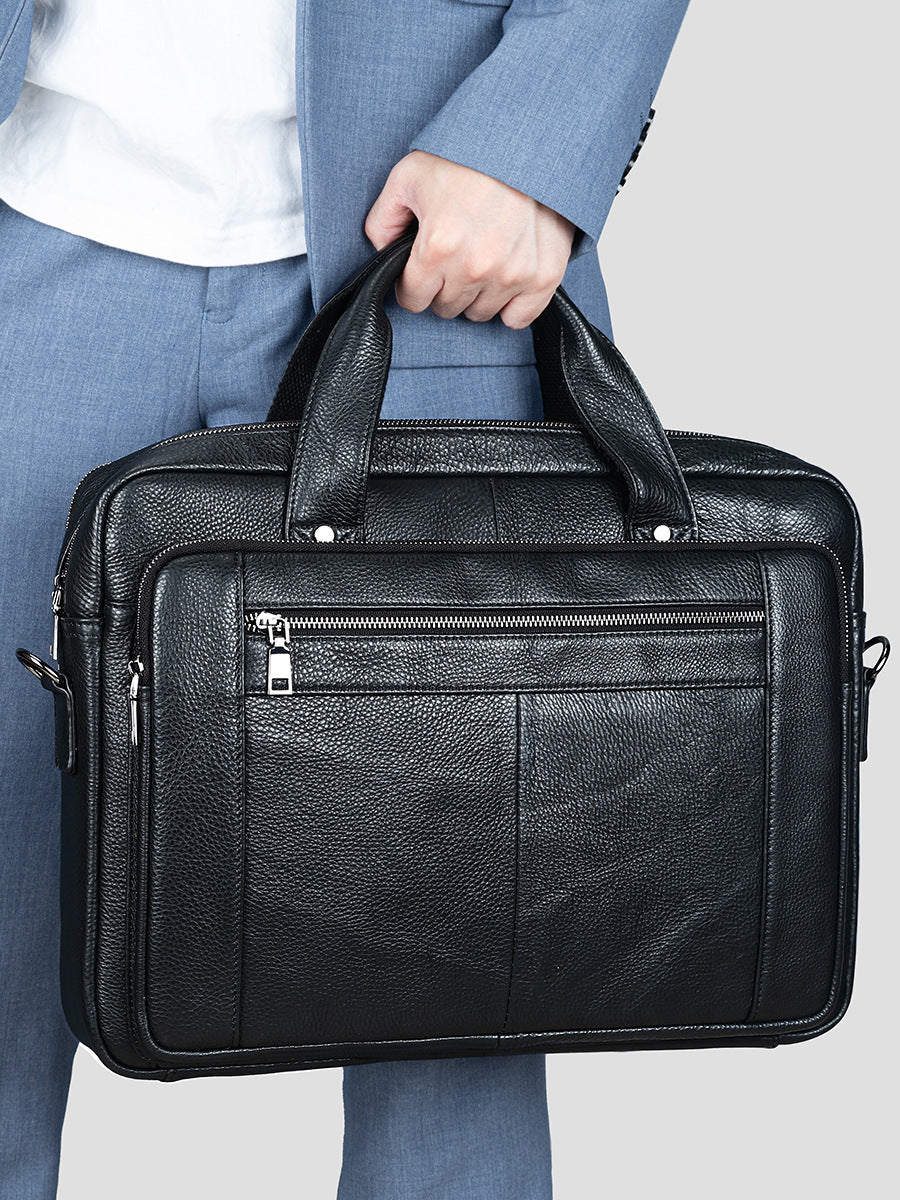 Men's High-grade Leather Cow Computer Business Men's Briefcase