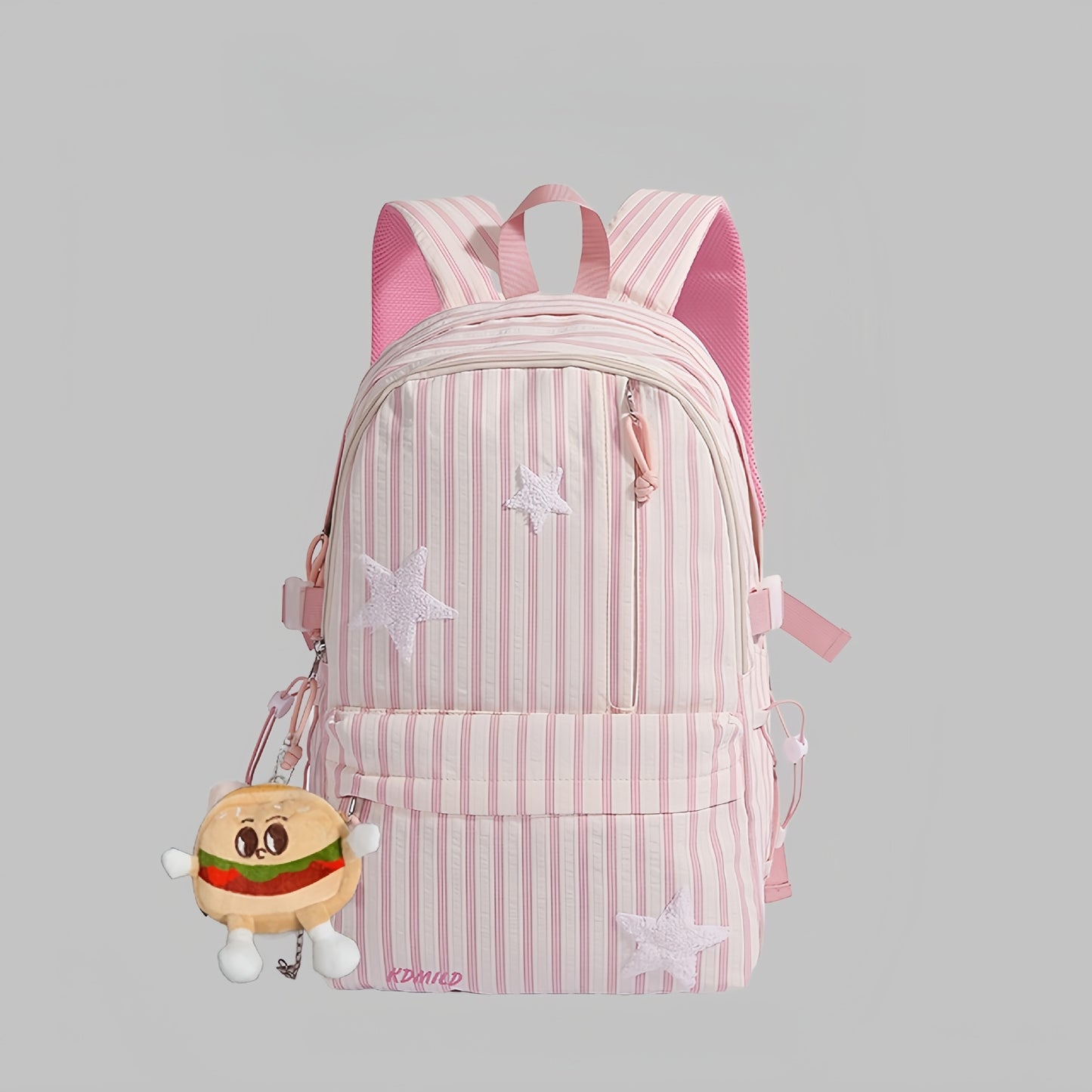 Women's Simple Style Striped Junior High Large Capacity Good-looking College Student Schoolbag