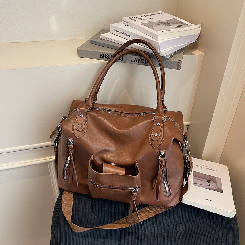 Women's Retro Commuter Portable Winter Fashion Textured Bags