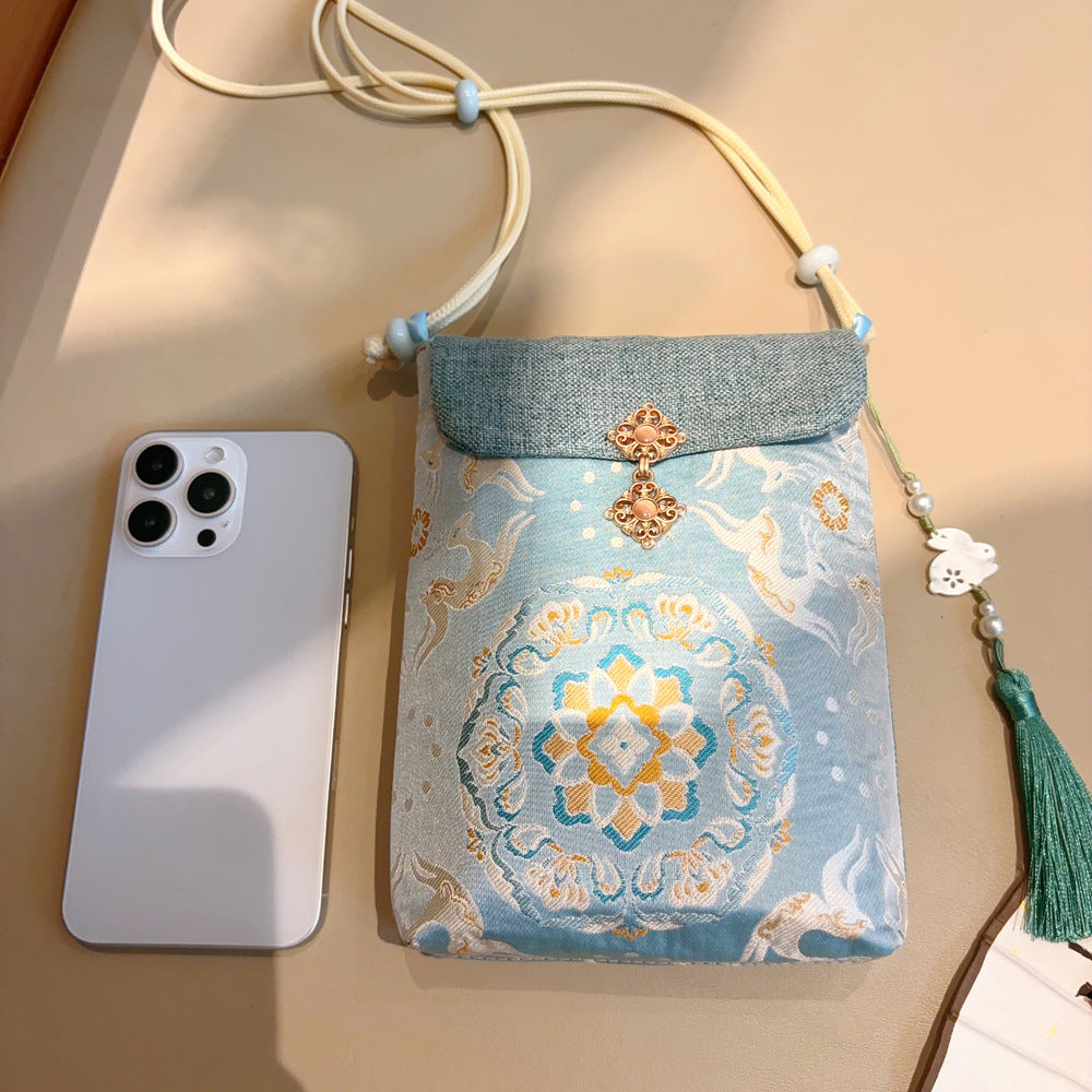 Chinese Style Brocade Embroidery With Han Women's Messenger Bag