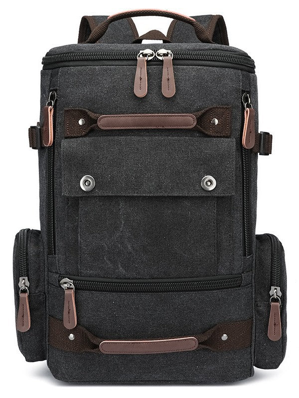 Classy Popular Men's Canvas Rivet Trendy Leisure Backpack