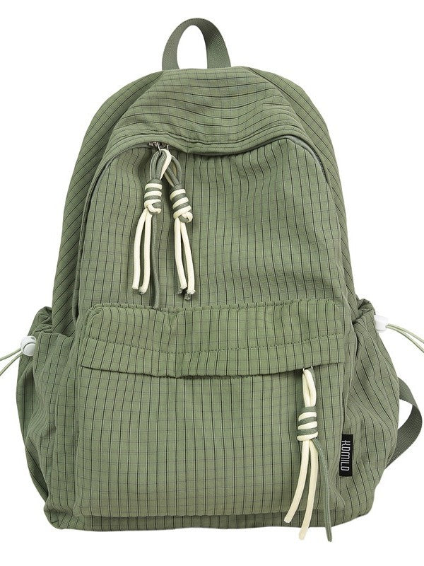 Good-looking Mori Style Fresh Plaid Heart Korean Party Backpacks
