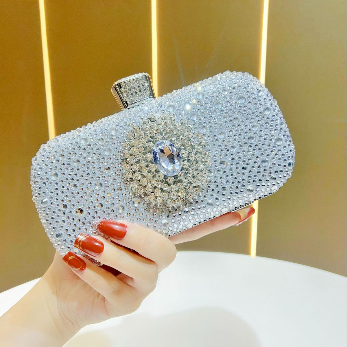 Women's Light Luxury High-grade Dress Full Diamond Dinner Bag