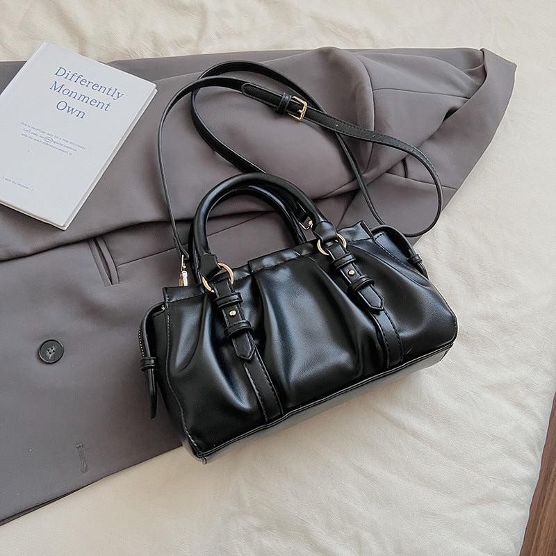 Women's Retro Minority Spring Portable Boston Fashionable Small Square Bag