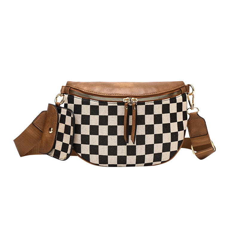 Popular Women's Chessboard Plaid Trendy Versatile Bags
