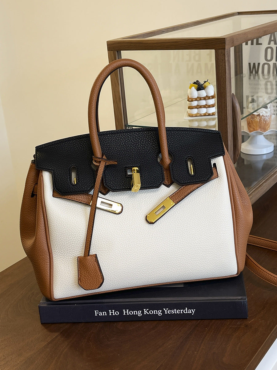 Fashion Platinum Kelly Large Capacity Lychee Women's Handbag
