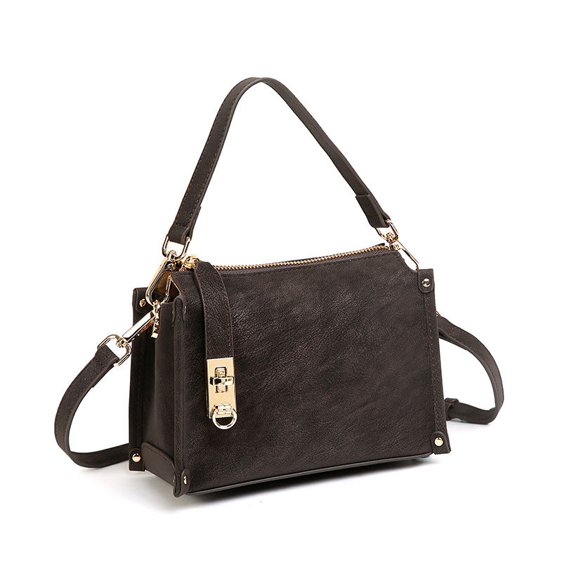 Women's Brushed Box Retro Affordable Luxury Advanced Small Square Bag
