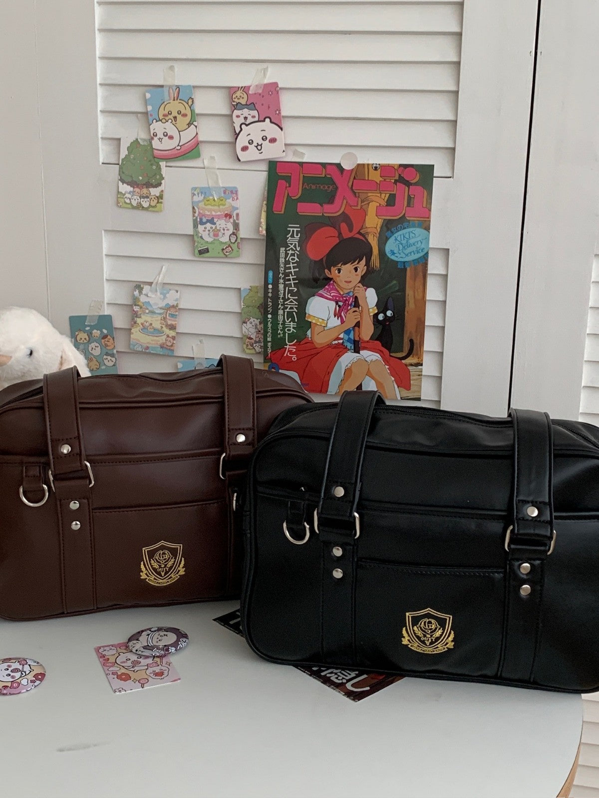 Style Large Capacity Retro Simple Uniform Preppy Shopping Shoulder Bags