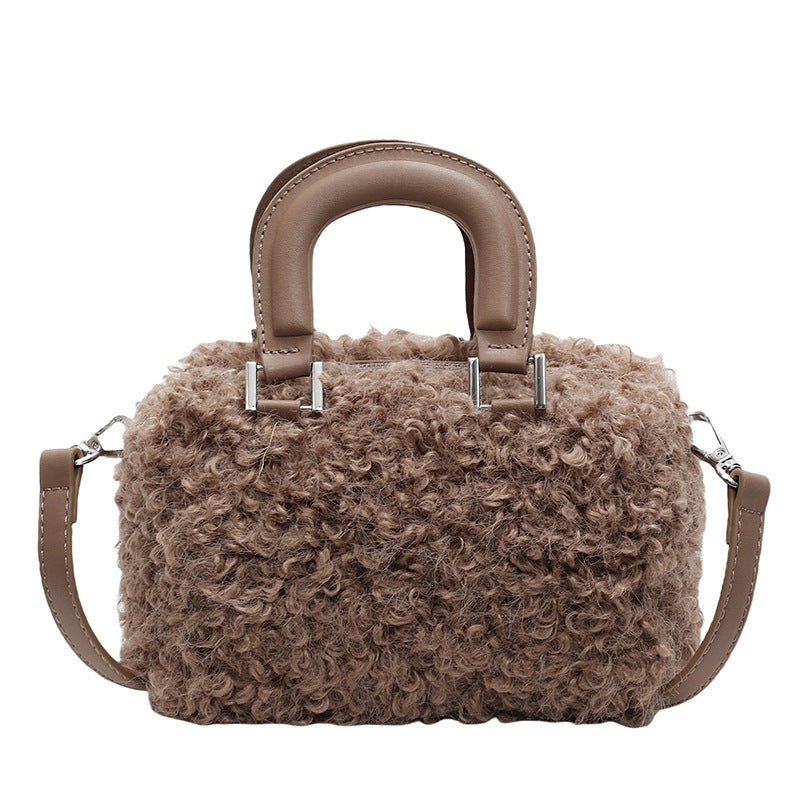 Niche Lamb Plush Female Mori Cute Hand Holding Pillow Women's Shoulder Bag