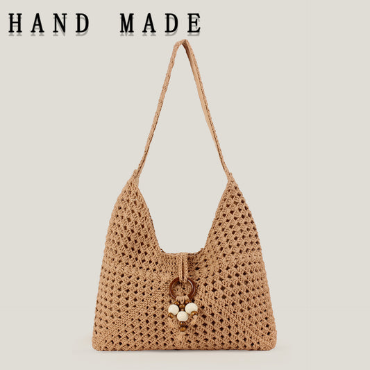 Women's Hand-woven Hollowed Leisure Commuting Seaside Vacation Minority Women's Shoulder Bag