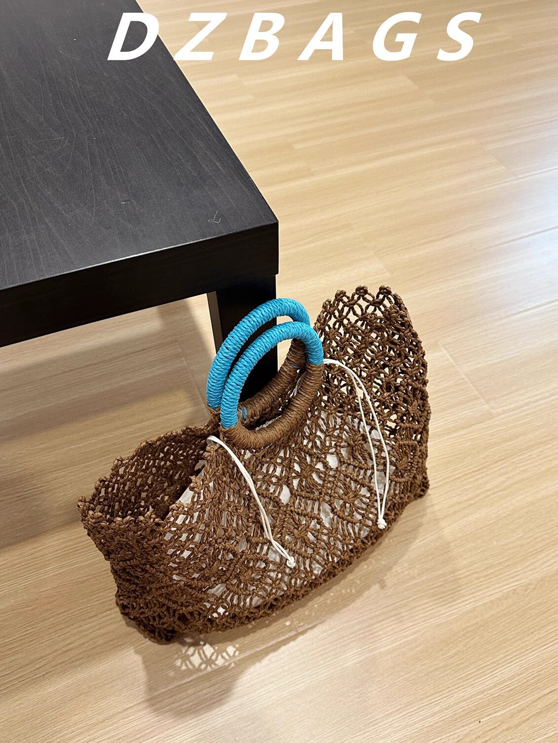 Straw Hollow Woven Summer Beach Dark Handbags