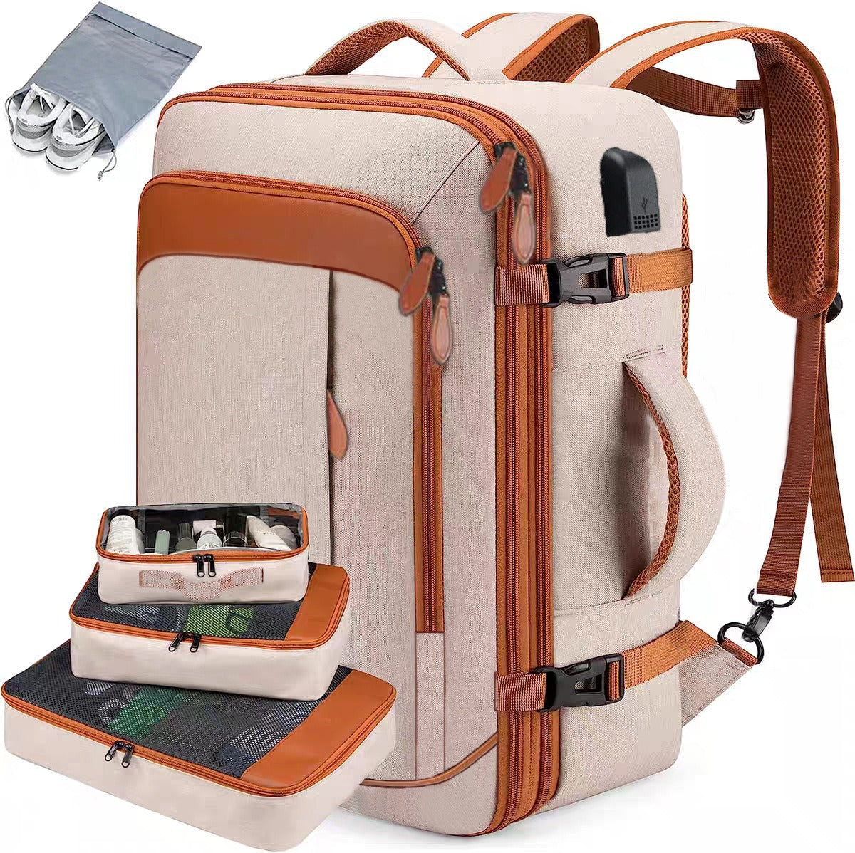 Men's Waterproof Computer Large Capacity Gray Business Leisure Backpack