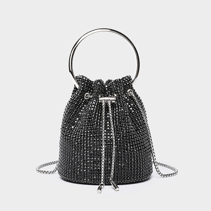 Durable Women's Diamond Tassel Shrink Chain Bags