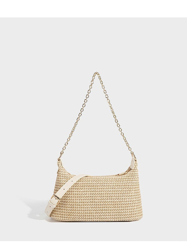 Women's Straw Chain Pouch Summer Essential High Quality Women's Shoulder Bag