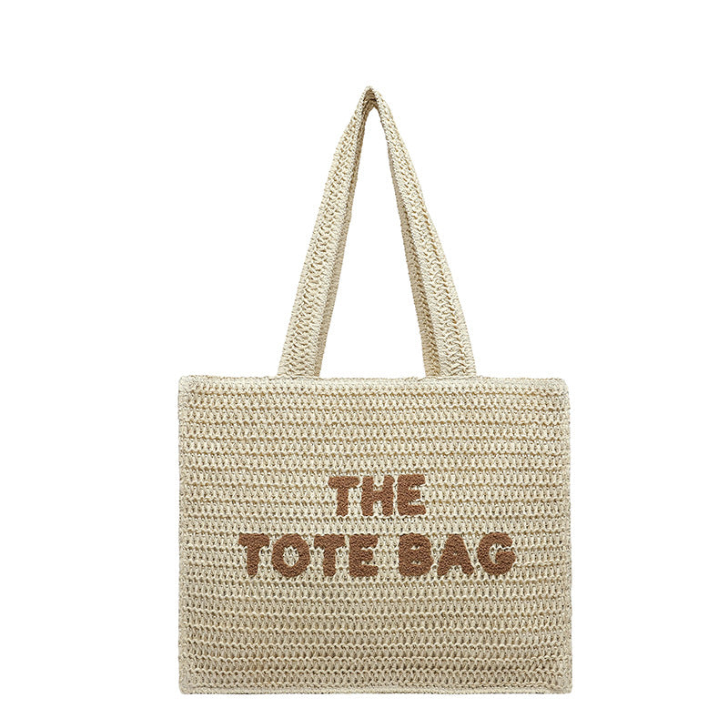 Women's Summer Large Capacity Woven Fashion Letter Bags