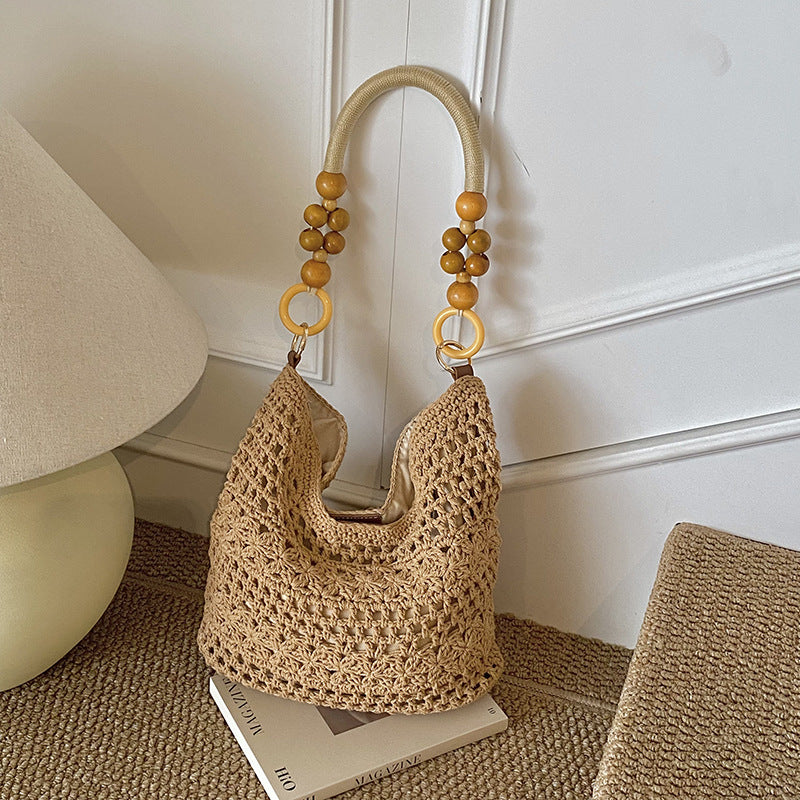 Hollow Woven Knitted Portable Seaside Vacation Bags