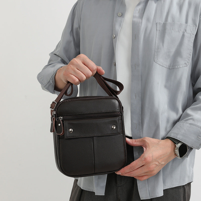 Men's Cowhide First Layer Fashion Large Capacity Men's Shoulder Bag