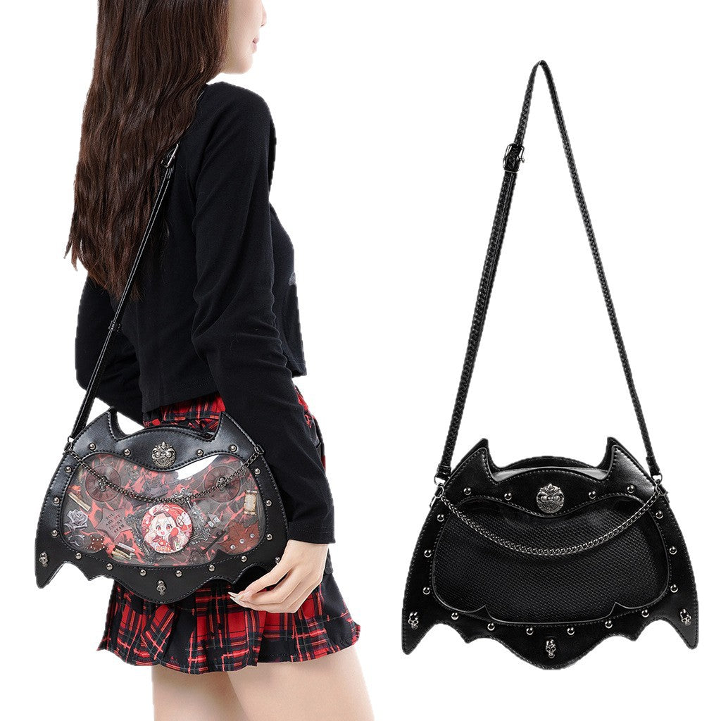 Niche Gothic Style Concert Cartoon Dark Large Capacity Bar Women's Shoulder Bag