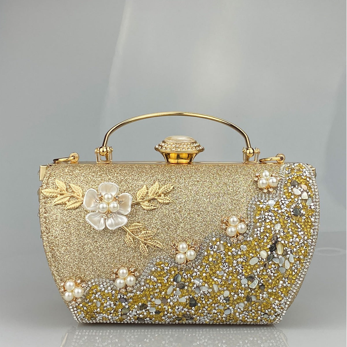 Women's Princess Hardware Diamond Floral Decorations Party Dress Elegant Dinner Bag